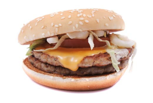 nice hamburger isolated on the white background