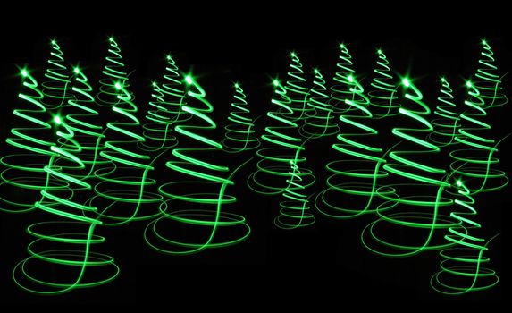 xmas tree (lights) on the black background