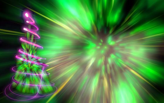 xmas tree (lights) on the color background