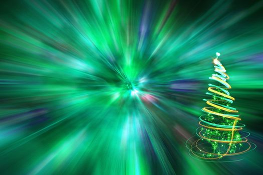 xmas tree (lights) on the color background