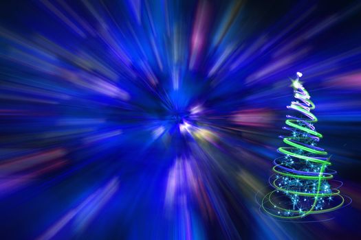 xmas tree (lights) on the color background