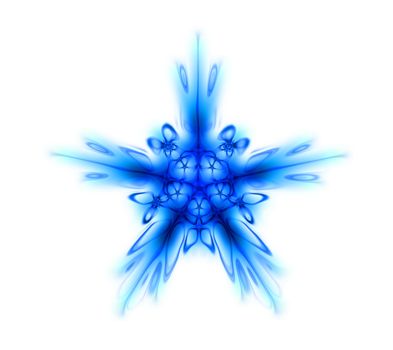 blue snow star generated by the computer 