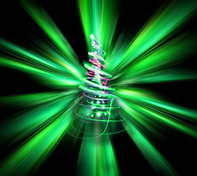 xmas tree (lights) on the color background