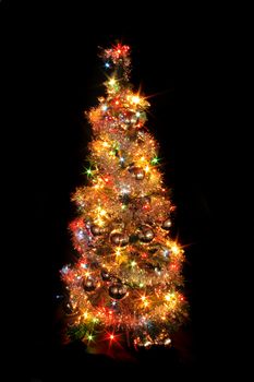 xmas tree isolated on the black background