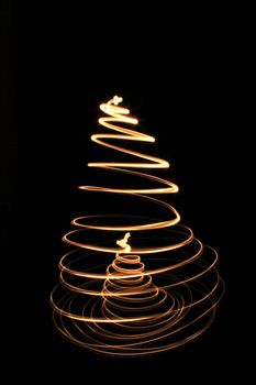 xmas tree isolated on the black background
