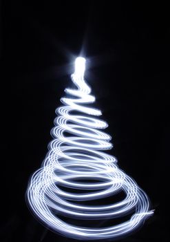 christmas tree isolated on the black background