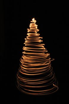 xmas tree isolated on the black background