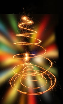 christmas tree isolated on the black background