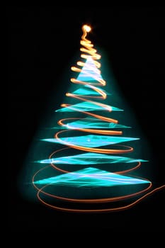 nice christmas tree isolated on the black background