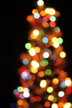 xmas tree isolated on the black background