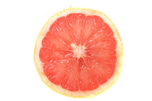 half of fresh citrus fruit on the white background