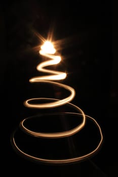 christmas tree isolated on the black background