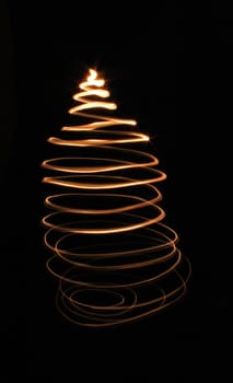 christmas tree isolated on the black background