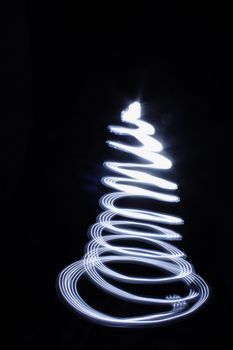christmas tree isolated on the black background