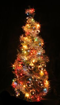 christmas tree isolated on the black background