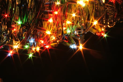 xmas atmosphere from the color lights as background
