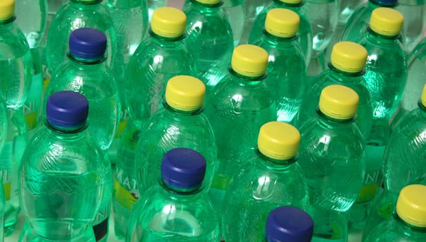 water in pet bottles on the big party 