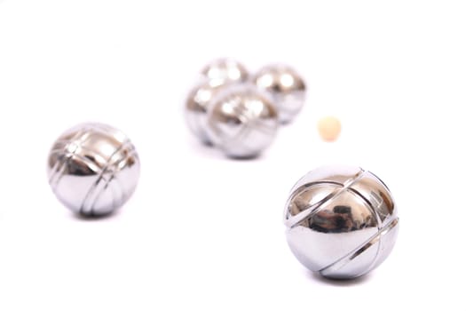 petanque - relax game from the europe on the white background
