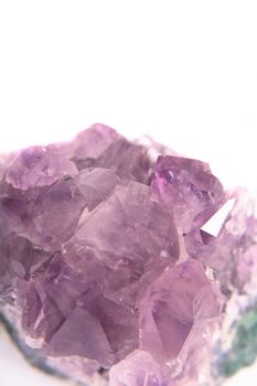 nice violet amethyst on the white background