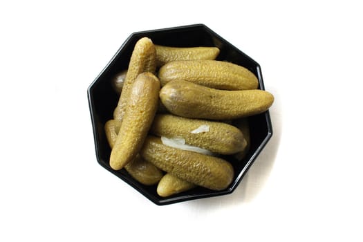 typical czech cucumbers  on the white background
