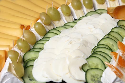 cheese snack with fruit and nuts from the party 