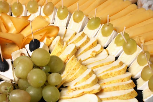 cheese snack with fruit and nuts from the party 