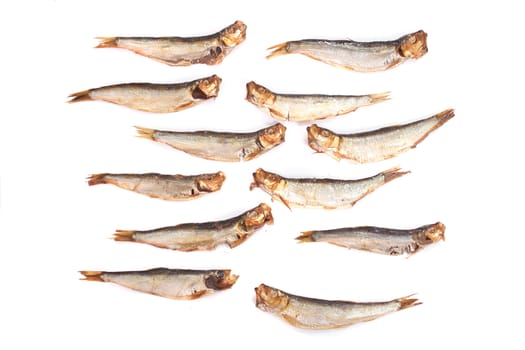 silver fishes - great seafood on the white background