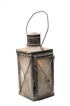 very old lamp on the white background