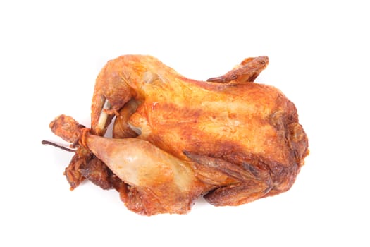 fresh fried chicken on the white background