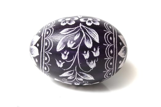 black easter egg on the white background 