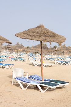 beach in tunisia in the early  morning (djerba)