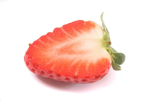 red strawberry isolated on the white background