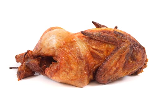 fresh fried chicken on the white background