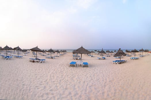 beach in tunisia in the early  morning (djerba)