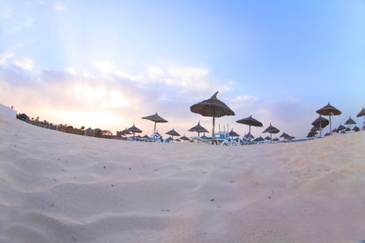 beach in tunisia in the early  morning (djerba)