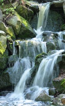 very nice waterfalls in the green nature 