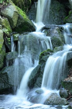 very nice green waterfalls in the nature