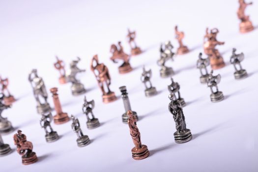 very nice chess figures on the white background