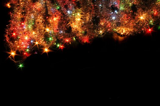 color xmas background on the black background