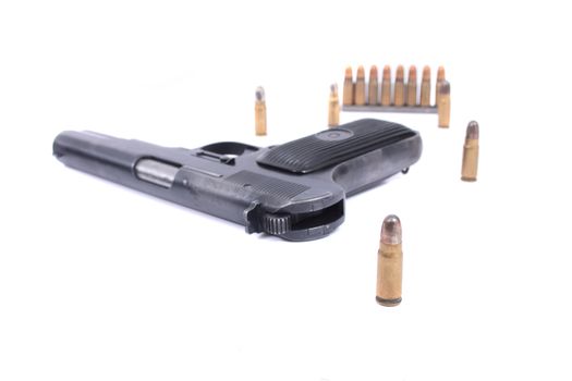 hand gun isolated on the white background