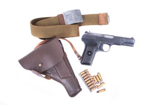 hand gun isolated on the white background