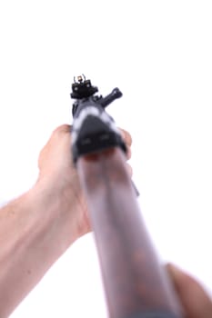 automatic gun isolated on the white background