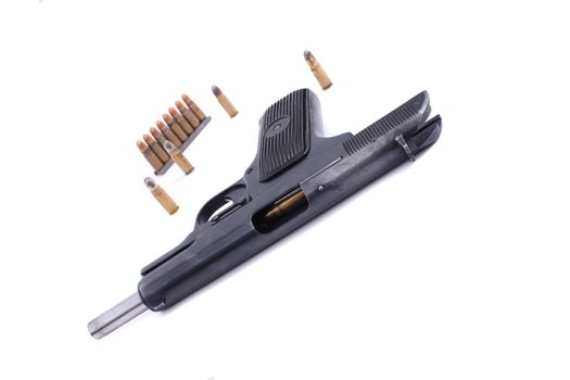 9mm weapon isolated on the white background