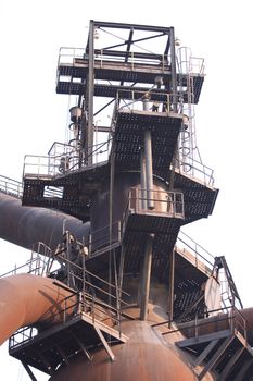 very old steel industrial tower from the Ostrava city