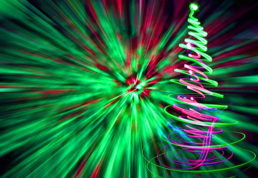 xmas tree (lights) on the color background