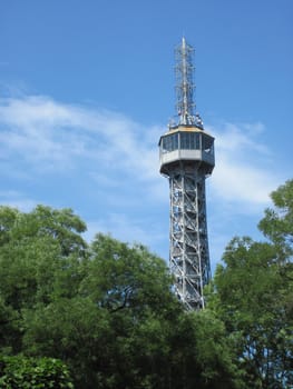 Petrin tower in the center of Prague 