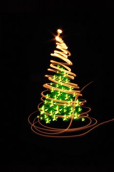 xmas tree (lights) on the black background