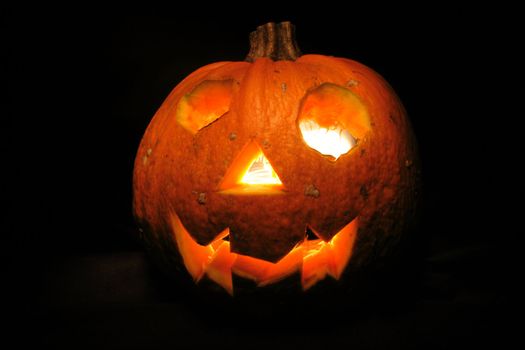 halloween pumpkin isolated on the black background