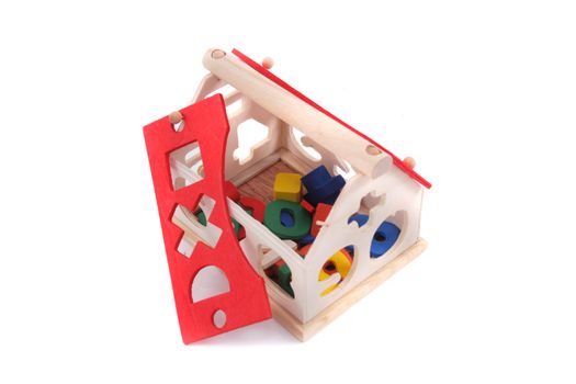 toy house isolated on the white background