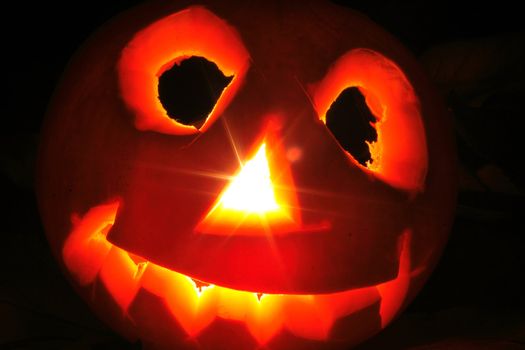 halloween decoration (pumpkin) isolated on the black background